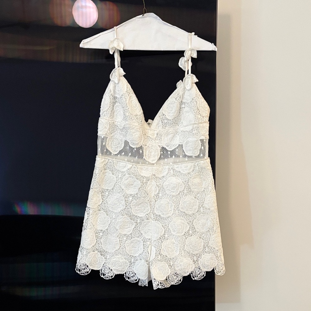 Elegant White Lace Romper